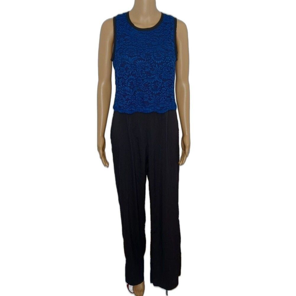 New York & Co Wide Leg Jumper Romper Side Pockets Zip Back Retro Classy Size 2 - Picture 5 of 9